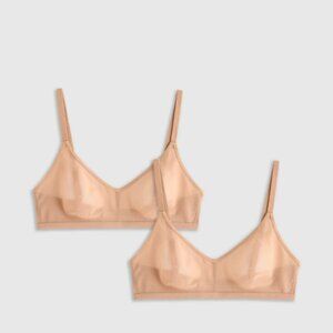 4 Quince Belgian Mesh Sheer Bralettes S (2 packs of 2)